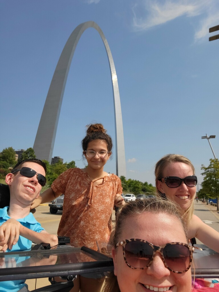 Brookanne doesn't let spinal muscular atrophy slow her down, here she is traveling through St. Louis.