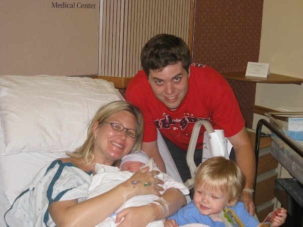 A picture of Matt, Jocelyn, Mason and baby Colby