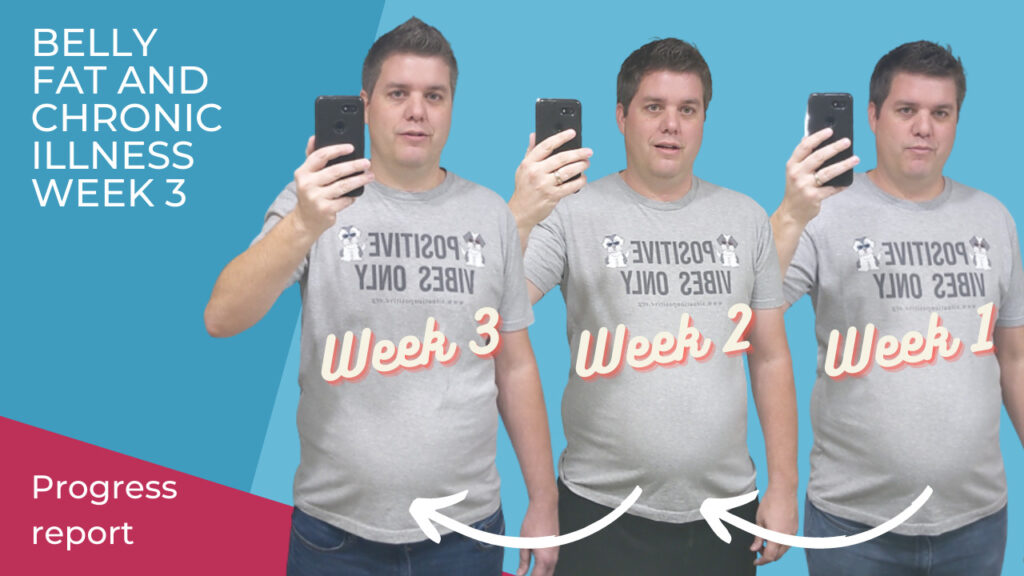 Three images of Matt showing progress each week.